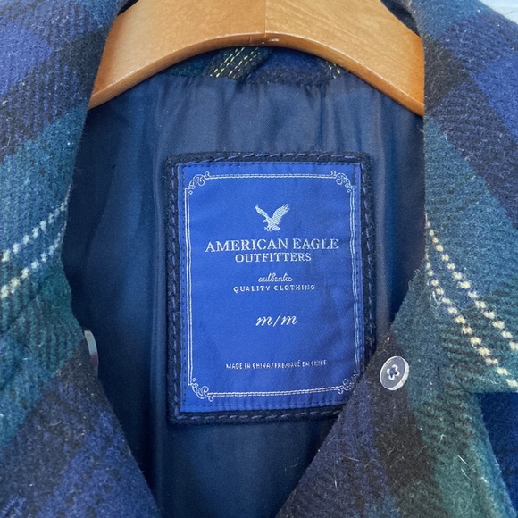 American Eagle Outfitters Plaid (Removable) Hooded Pea Coat - Picture 2 of 16